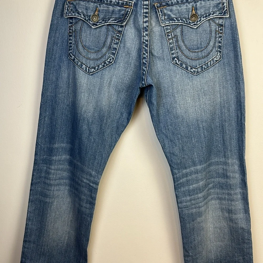 True Religion Ricky Relaxed Straight Leg Jeans Cotton Size 33 in Dust Cloud Mens